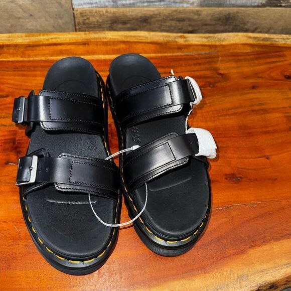 Dr. Martens MYLES BRANDO LEATHER BUCKLE SLIDE SANDALS new sz 11 - Picture 14 of 14
